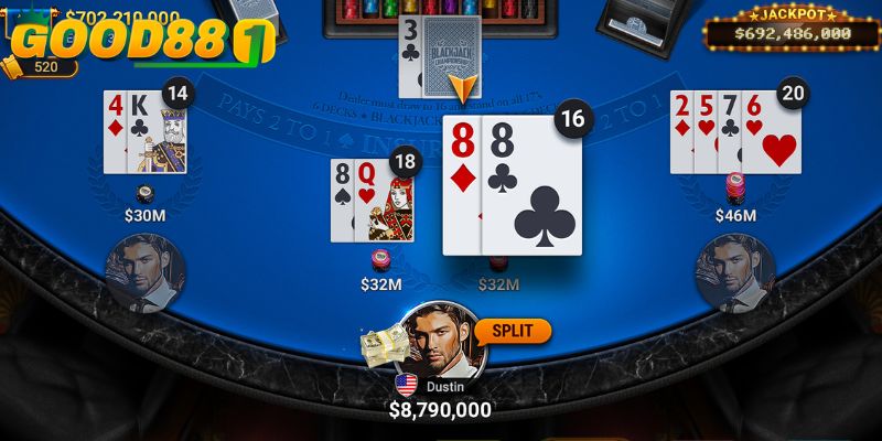 Blackjack là tựa game hấp dẫn khi bạn sẽ đối đầu trực tiếp với Dealer xinh đẹp