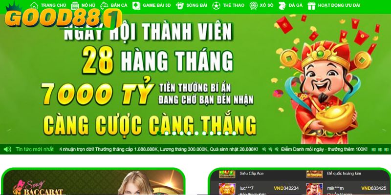 GOOD88 hiện đang mở chào đón mọi tín đồ cá cược trải nghiệm