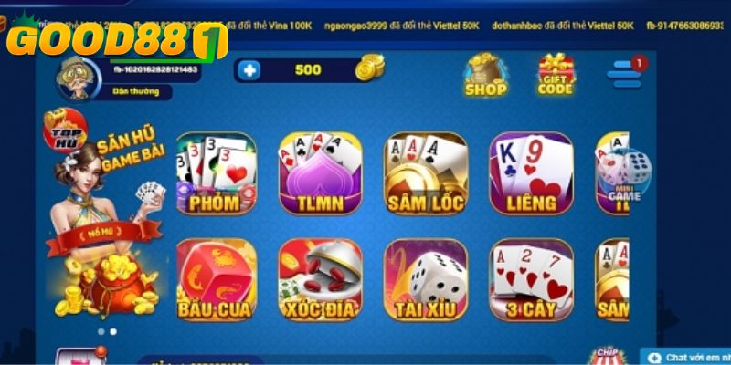 Một số trò chơi hấp dẫn được yêu thích nhất tại GOOD88 